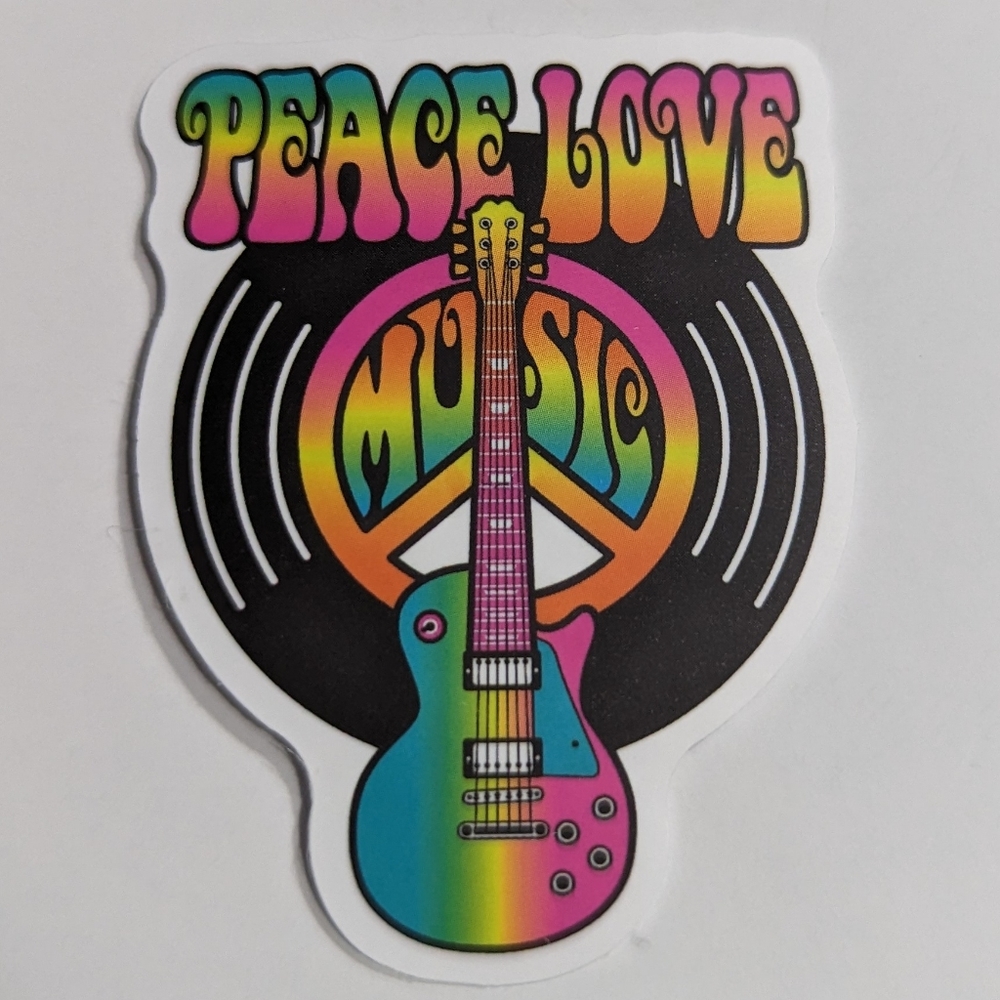 Peace Love and Music Sticker